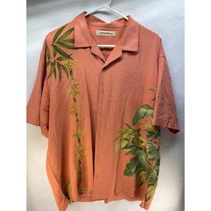 Tommy Bahama Graphic Short Sleeve Button Up Shirt 100% silk